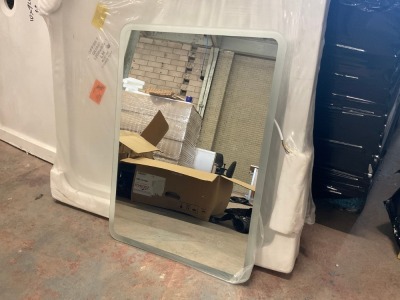 700mm x 500mm Bluetooth Music Mirror with Colour Change, Heated Demister Pad and Shaver Socket