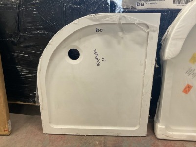 1000mm x 900mm Left Hand Offset Quadrant Acrylic capped Stone Resin Low Profile Shower Tray