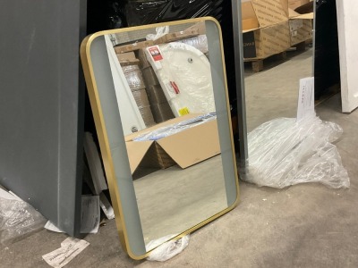 500mm x700mm LED Mirror with Brushed Brass Frame