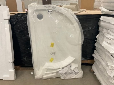 1200mm x 800mm Right Hand Offset Quadrant Acrylic capped Stone Resin Low Profile Shower Tray