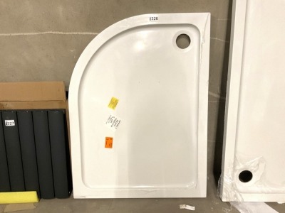 1000mm x 900mm Left Hand Offset Quadrant Acrylic capped Stone Resin Low Profile Shower Tray