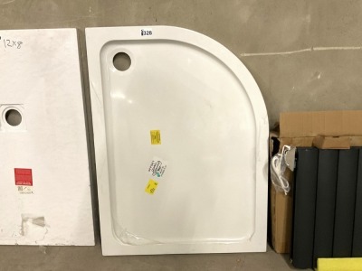 1000mm x 900mm Right Hand Offset Quadrant Acrylic capped Stone Resin Low Profile Shower Tray
