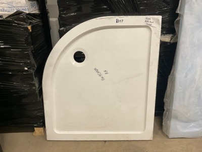1000mm x 900mm Left Hand Offset Quadrant Acrylic capped Stone Resin Low Profile Shower Tray