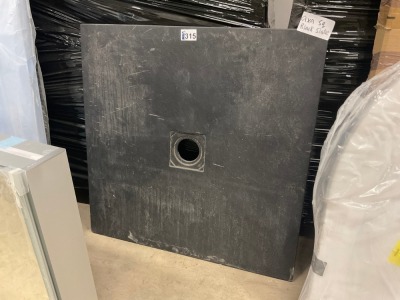 900mm x 900mm Square Black Slate Low Profile Shower Tray