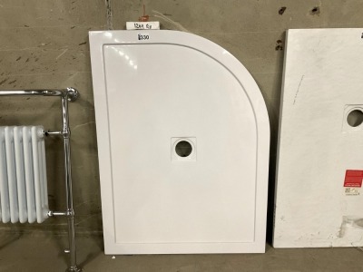 1200mm x 900mm Aqualavo Right Hand Shower Tray Gloss White