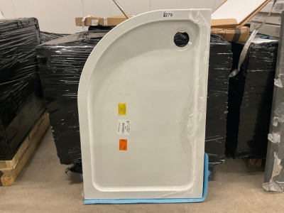 1200mm x 800mm Left Hand Offset Quadrant Acrylic capped Stone Resin Low Profile Shower Tray