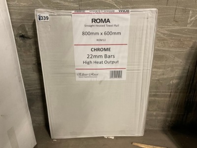 800mm x 600mm Heated Towel Radiator (Chrome)