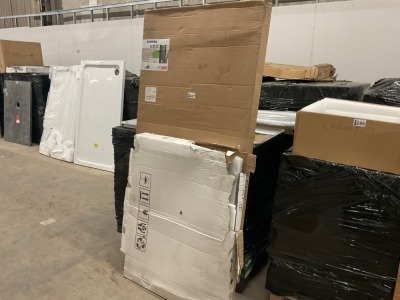 1000mm x 800mm Aqualavo Shower Tray White & 1000mm Pivot Shower Door