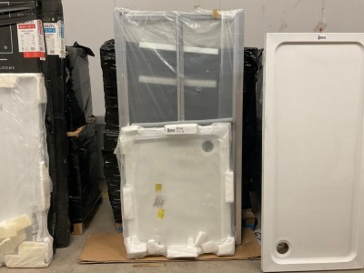 1000mm x 800mm Low Profile Shower Tray with 1000mm Bifold Shower Door