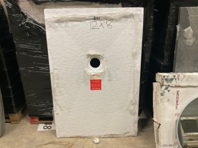 Nuie Slimline White Slate Effect Rectangular Shower Tray 1200mm x 800mm