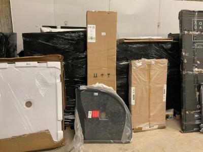 8x8 Quag Black Slate Shower Tray & 2 Door Quadrant