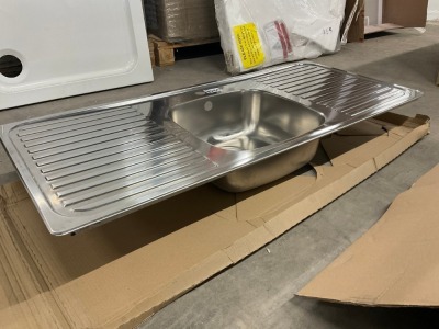 Leisure Linear 1.0 Bowl Stainless Steel Kitchen Sink with Waste Kit L1160mm x W508mm