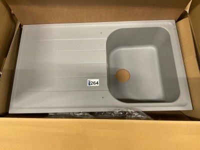 Rangemaster Igneouse 860x500 1.0 Bowl Amethyst Dove Grey Granite Inset Sink