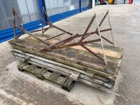 APPROX. 17No. 8ft SCAFFOLDING PLANKS & 2No. LARGE BUILDERS TRESTLES - 2