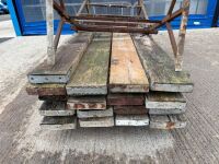 APPROX. 17No. 8ft SCAFFOLDING PLANKS & 2No. LARGE BUILDERS TRESTLES - 4