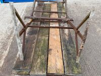 APPROX. 17No. 8ft SCAFFOLDING PLANKS & 2No. LARGE BUILDERS TRESTLES - 5