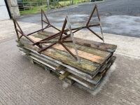 APPROX. 17No. 8ft SCAFFOLDING PLANKS & 2No. LARGE BUILDERS TRESTLES - 7