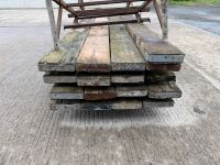 APPROX. 17No. 8ft SCAFFOLDING PLANKS & 2No. LARGE BUILDERS TRESTLES - 9