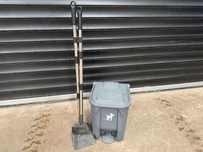 PET WASTE BIN C/W SCOOP & RAKE