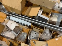 LOT TO INC. ASSORTED BRACKETS, BOLTS, OVER HEAD HANGERS ETC. - 9