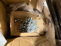 LOT TO INC. ASSORTED BRACKETS, BOLTS, OVER HEAD HANGERS ETC. - 11