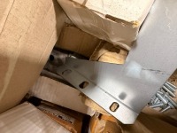 LOT TO INC. ASSORTED BRACKETS, BOLTS, OVER HEAD HANGERS ETC. - 12