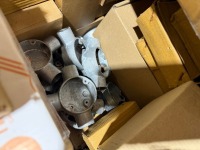 LOT TO INC. ASSORTED BRASS NICKEL PLATE ADAPTORS & PVC COATED GALVANISED CONDUIT - 6