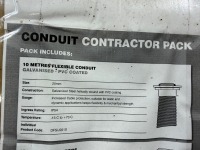 LOT TO INC. ASSORTED BRASS NICKEL PLATE ADAPTORS & PVC COATED GALVANISED CONDUIT - 11