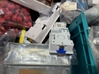 LOT TO INC. ASSORRED UNUSED CLIPS, UNSULATION TAPE, EARTH SLEEVING, GROMMETS, CONNECTORS, JUNCTION BOXES ETC - 7