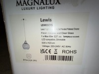 MAGNALUX LEWIS LEW01CHS SMALL GLASS BALL PENDANT POLISHED CHROME LIGHT - 2