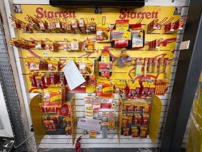 QUANTITY OF UNDED STARRETT TOOLS & ACCESSORIES - STAND NOT INCLUDED