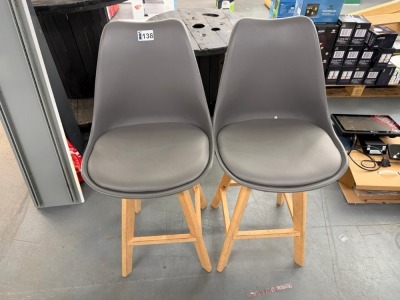 2No. GREY CONTENPORARY BAR STOOLS