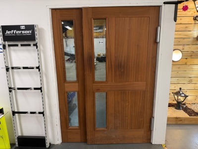 APPROX. 1430mm X 2000mm MAHOGANY SWING DOORS