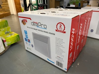 4No. UNUSED DEXPRO ECO SMART 1000W DIGITAL PANEL HEATERS