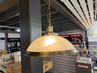 SEARCHLIGHT BISTRO ANTIQUE BRASS & MARBLE CEILING PENDANT LIGHT - 2