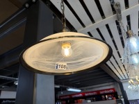 SEARCHLIGHT BISTRO ANTIQUE BRASS & MARBLE CEILING PENDANT LIGHT - 3