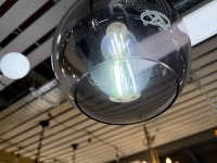 LEWIS LEW01BLS 1 LIGHT MEDIUM GLASS BALL PENDANT BLACK/SMOKED LIGHT - 3