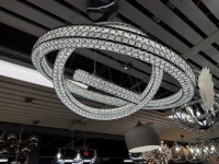 SEARCHLIGHT BANDS 3 LIGHT LED PENDANT CHROME/CLEAR/CRYSTAL LIGHT - 5