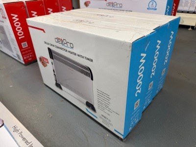 3No. UNUSED DEXPRO DELUX 2KW CONVERTOR HEATERS WITH TIMER