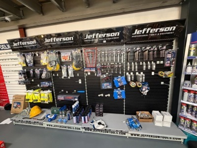 JEFFERSON 4 BAY DISPLAY STAND & CONTENTS