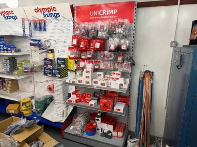 UNICRIMP SINGLE BAY DISPLAY STAND & CONTENTS