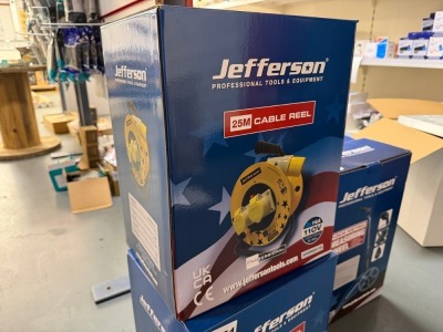 UNUSED JEFFERSON 110V 25M EXTENSION LEAD REEL