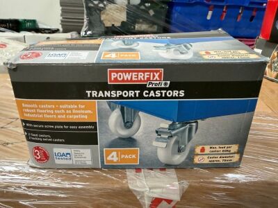 4No UNUSED POWERFIX TRANSPORT CASTORS