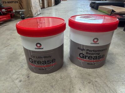 2No. UNUSED JARS OF COMMA CV LITH-MOLY GREASE