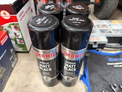 4No. UNUSED TINS OF ACRYLIC MATT BLACK PAINT