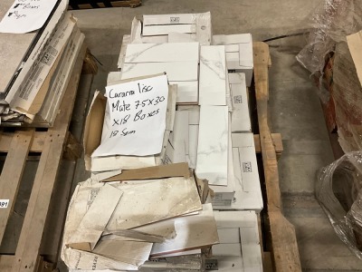 Approx. 18m&sup2; Carrara Liso Matte Tiles 7.5 x 30cm