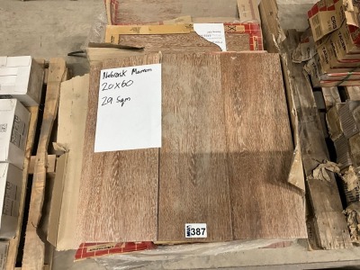 Approx. 29m&sup2; Nebraska Marron Wood-Effect Tiles 20 x 60cm