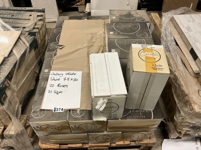 Approx. 21m&sup2; Gallery White Shine Wall Tiles 7.5 x 30cm