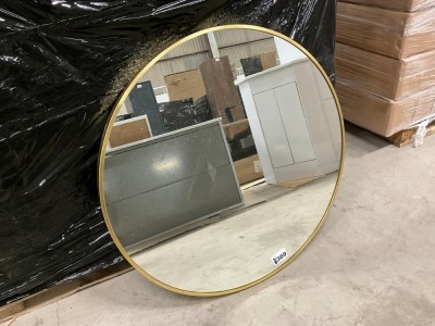800mm Round Brass Frame Mirror