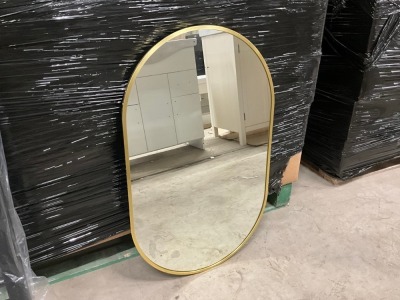 Tablet 800x500 Brass Frame LED Mirror
